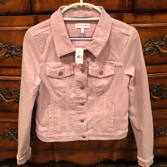 loft pink denim jacket